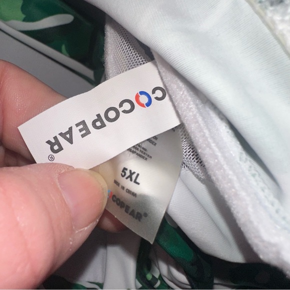 Tropical Leaf Print Halter Swim Dress - Picture 5 of 14